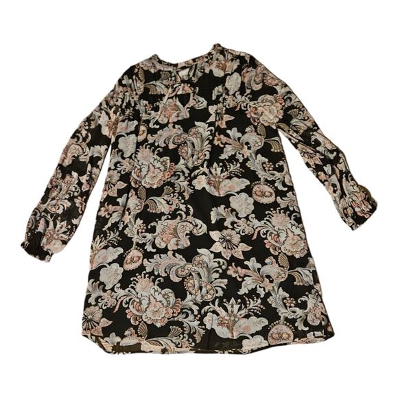 LOFT Small Long Sleeve Floral Mini Dress - Picture 4 of 7